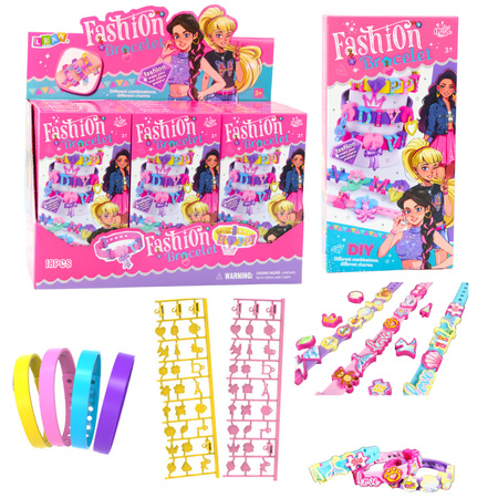 Zestaw Bransoletek DIY Zawieszki Wzory Litery 4 Bransoletki Regulowane 