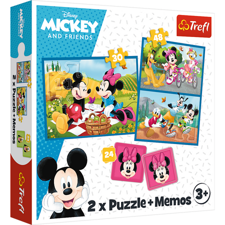 Puzzle + MEMOS - 2w1 (30,48) - Poznaj bohaterów Disney - Myszka Miki - Trefl 93344