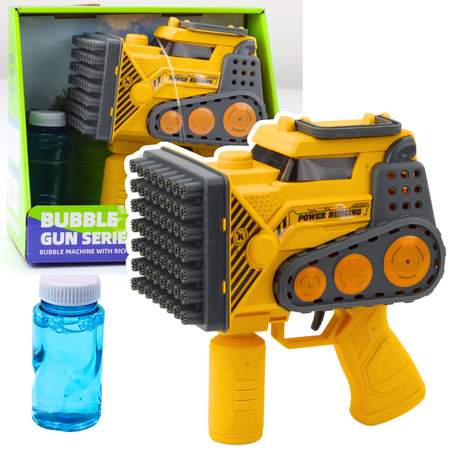 Pistolet Na Bańki Mydlane Budowlane 56 Otworów Płyn Żółty  