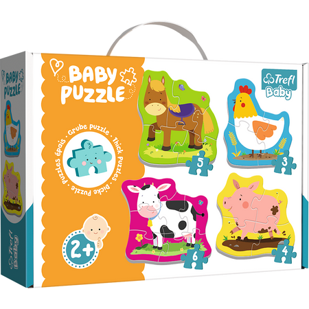 Puzzle - Baby Classic - Zwierzęta na wsi - Konik Kurka Świnka Krówka - Trefl 36070