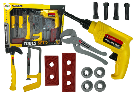 Zestaw Majsterkowicza Wiertarka Młotek Śrubokręty 