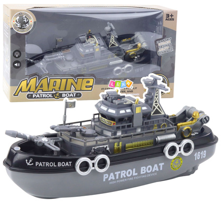 Łódź Patrolowa Światła Dźwięki Natrysk Wodny Ruchome Elementy 