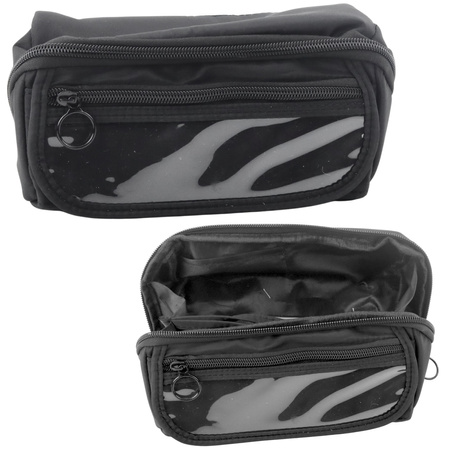  Piórnik Przybornik Szkolny Rozkładany Pojemny Czarny 20x10cm