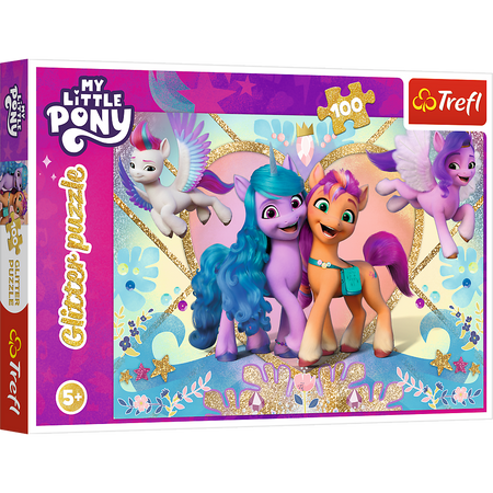 Puzzle - 100 Glitter - My Little Pony - Błyszczące kucyki - Trefl 14831