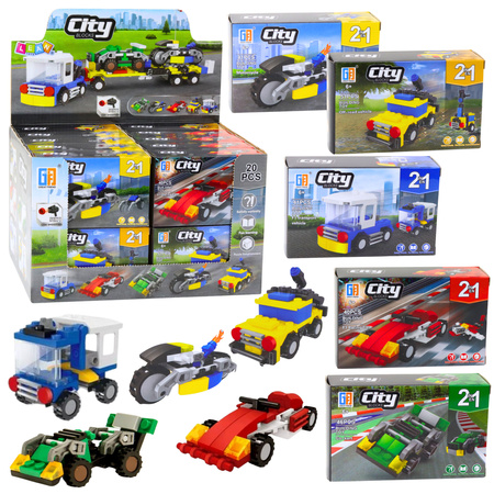 Zestaw Kreatywny Klocki Konstrukcyjne Pojazdy Miejskie 2w1 