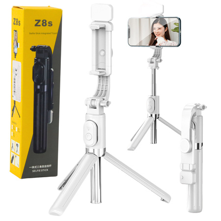 Selfie Stick Statyw Na Telefon Pilot Na Bluetooth Uchwyt ZS8 Biały  