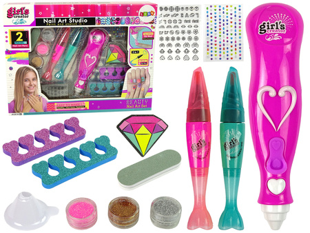 Zestaw Do Malowania Paznokci Pisaki Brokaty Diamenciki 