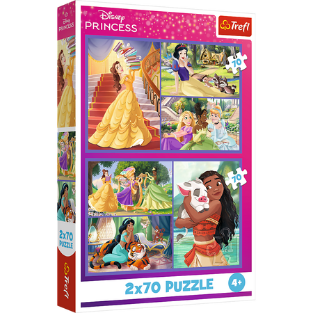 Puzzle - 2x70 - Bajkowe dni - Disney Princess - Trefl 34440