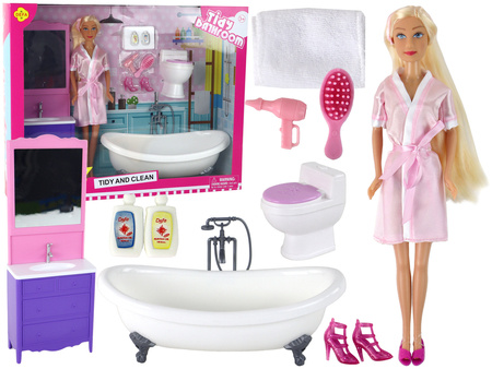 Lalka Dla Dzieci w Szlafroku Łazienka Akcesoria
