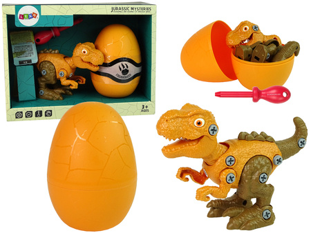 Zestaw Dinozaur Tyranozaur Rex z Jajkiem DIY Śrubokręt Pomarańczowy 