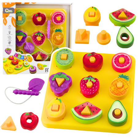 Układanka Edukacyjna Dla Dzieci Geometryczne Owoce Przeplatanka 