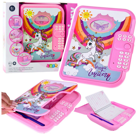 Pamiętnik Notatnik Na Kod Jednorożec Nagrywanie Głosu Quiz Melodie Różowy