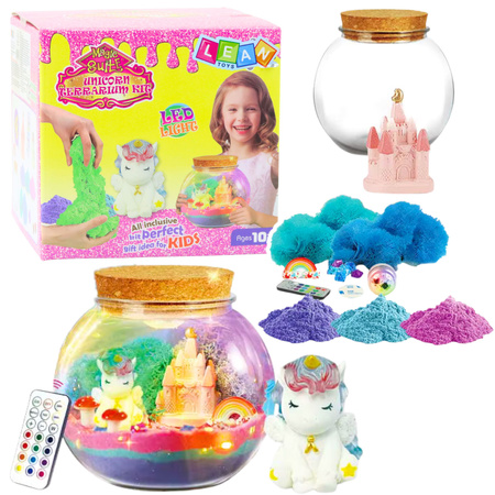 Zestaw Kreatywny DIY Terrarium z Małym Jednorożcem Lampka LED Pilot 