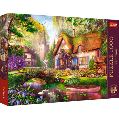 Puzzle- 1000 Premium Plus - Tea Time: Urocza chatka w lesie Trefl 10804