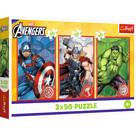 Puzzle - 3x50 - Twój bohater / Disney Marvel The Avengers Trefl 34891