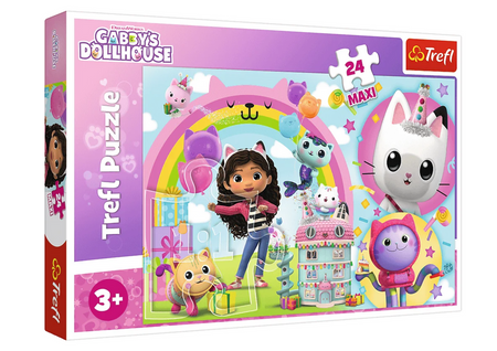 Puzzle - 24 Maxi - Wesoła Gabi - Koci Domek Gabi - Trefl 14353