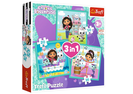 Puzzle - 3w1 - Aktywności Gabbi - Universal Gabbys Dollhouse Trefl 34871