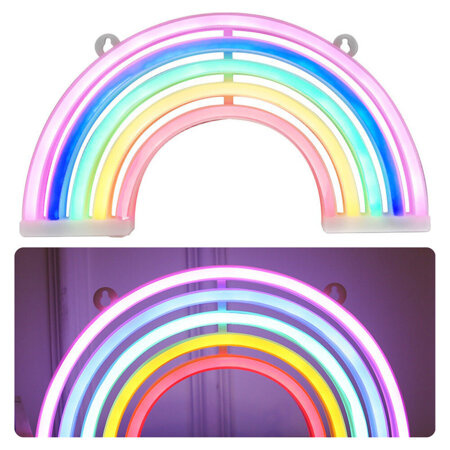 Lampka Dekoracyjna Nocna Neonowa Tęcza LED Na Baterie  