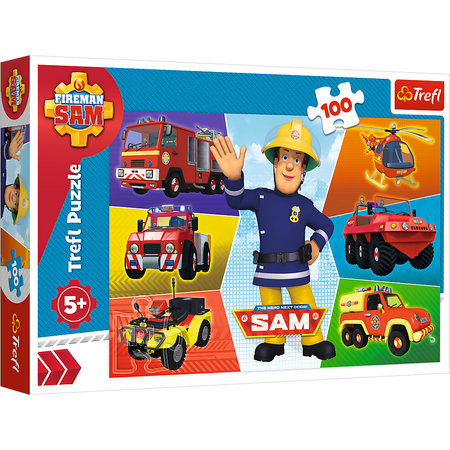 Puzzle - 100 - Pojazdy Strażaka Sama - Trefl 16354