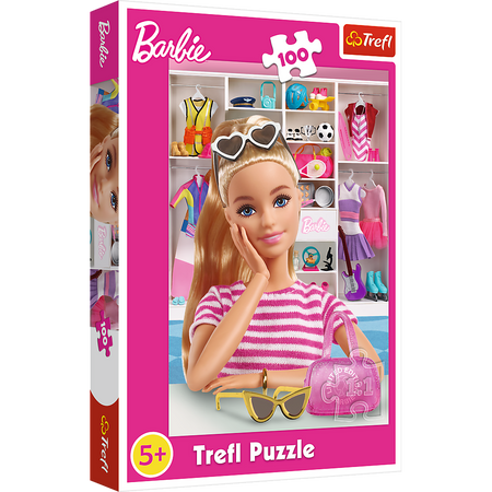 Puzzle - 100 - Poznaj Barbie - Mattel, BarbieTrefl 16458