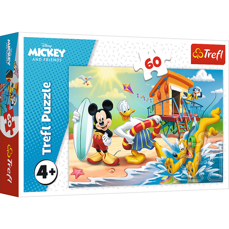 Puzzle - 60 - Ciekawy dzień Mikiego i przyjaciół - Myszka Miki - Trefl 17359