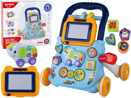 Niebieski Interaktywny Chodzik Pchacz Z Tablicą Edukacyjną 