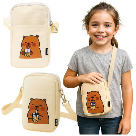 Torba Saszetka Na Ramię Kapibara Pas Regulowany Biała 20 x 14,5 cm 