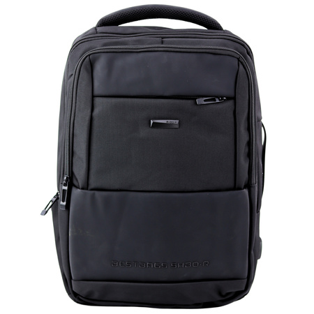 Plecak Miejski Biznesowy USB Pas Piersiowy Czarny 26L