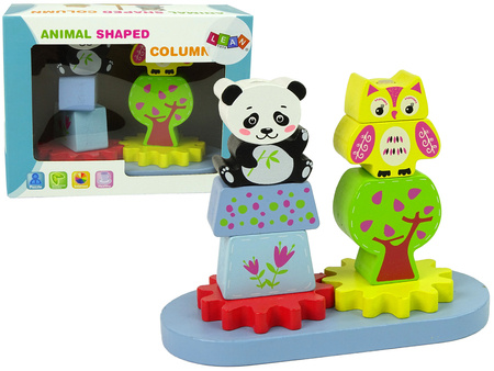 Drewniane Zwierzątka Sorter Sowa Panda Koła Zębate 