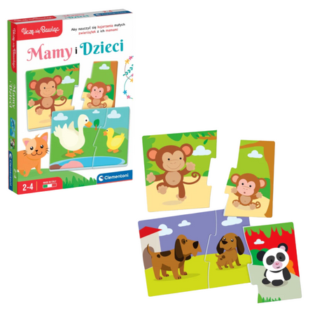 Gra edukacyjna Puzzle Mamy i Dzieci Język Polski Zwierzęta Uczę się Bawiąc Clementoni 50763