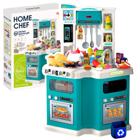 Duża Kuchnia Dla Dzieci Home Chef  Dźwięki Gotowania Akcesoria 109 el.
