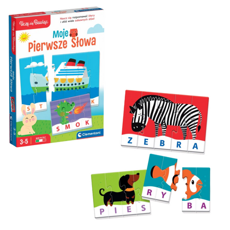 Gra edukacyjna Puzzle Moje Pierwsze Słowa Uczę się Bawiąc Język Polski Clementoni 50770