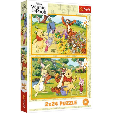 Puzzle - 2x24 - Dzień w ogrodzie - Disney Winnie the Pooh Trefl 34436