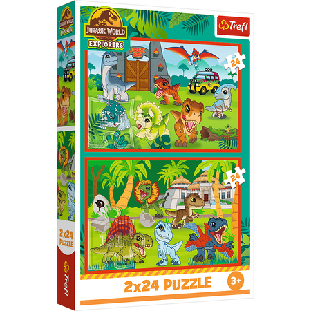 Puzzle - 2x24 - Małe dinozaury - Universal Jurassic World Trefl 34437