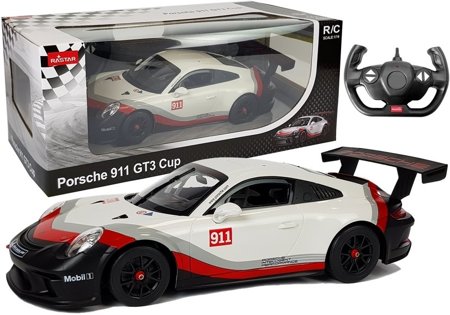 Auto R/C Porsche 911 GT3 CUP Rastar 1:14 Białe na pilota