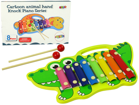 Drewniane Cymbałki Dla Dzieci Krokodyl Kolorowe 8 Tonów