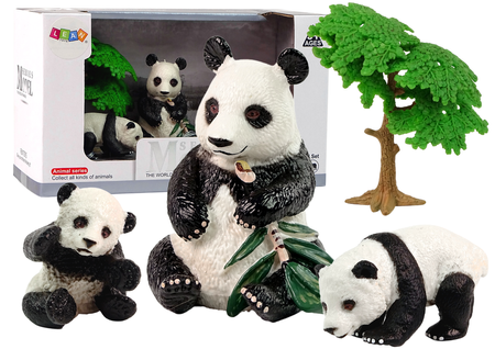 Figurka Zwierzęta Zestaw Panda Jedząca z Małymi 