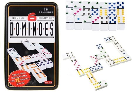 Gra Logiczna Domino Metalowe Opakowanie 28 Elementów