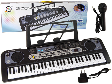 Keyboard z Mikrofonem Instrument Muzyczny Czarny