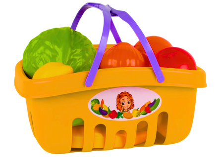 Koszyk Zestaw Spożywczy Na Zakupy Warzywa Owoce Pomarańczowy 5354
