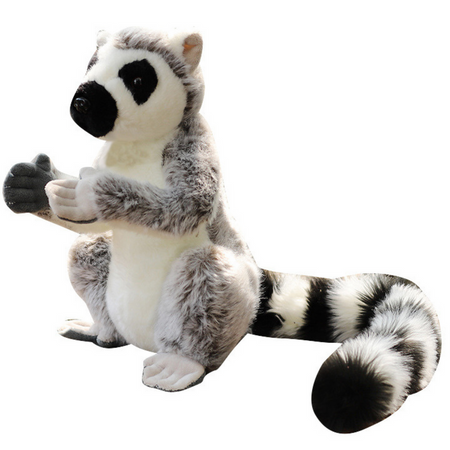 Maskotka Pluszowa Lemur Pluszak Miękki Szary 28cm 