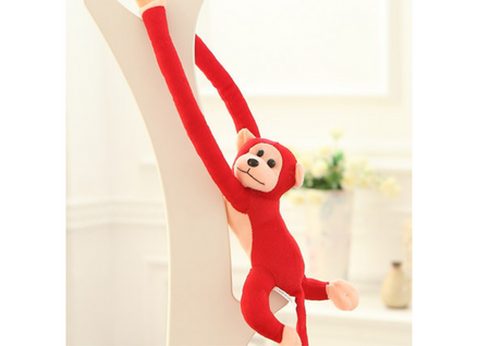 Maskotka Pluszowa Małpka z Dźwiękiem Czerwona 60 cm