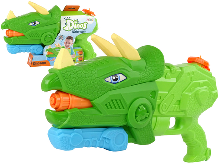 Pistolet Na Wodę Dinosaur Triceratops 1330 ml Zielony Zasięg 8 m 