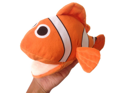 Pluszowa Maskotka Ryba Błazenek Pomarańczowy Pacynka 25 cm