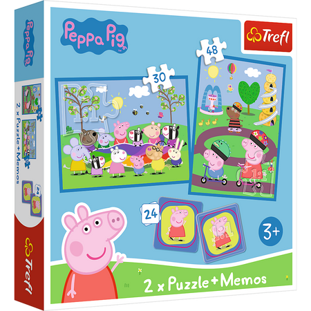 Puzzle - "2w1 + memos" - Radosne chwile z Świnką Peppą Trefl 93331