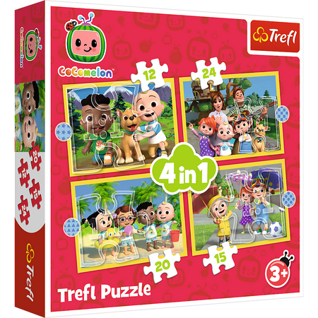 Puzzle - "4w1 (12, 15, 20, 24)" - Cocomelon, Poznaj bohaterów Trefl 34647