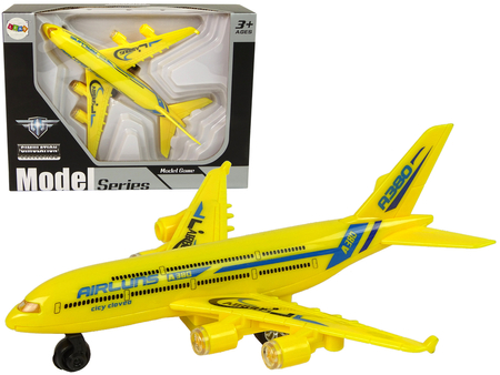 Samolot Pasażerski Żółty Napęd Światła Dźwięki 