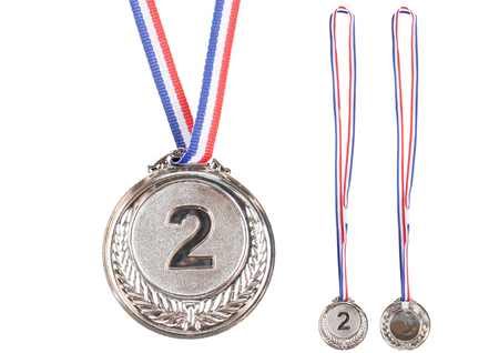 Srebrny Medal Drugie Miejsce Nagroda Trofeum Cynkowy 6,5cm 