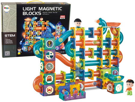 Świecąca Zjeżdżalnia Dla Kulek Klocki Magnetyczne 252 Elementy