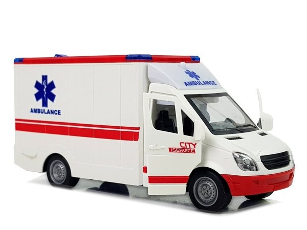 Ambulans Z Napędem Frykcyjnym 1:16 Dźwięk Światła 